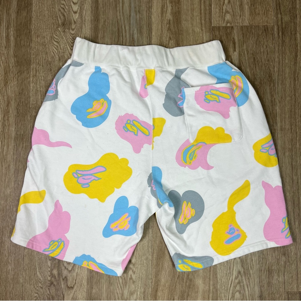 Bape XL Shorts Wide Cotton Candy Camo White Sweat Shorts large - Picture 5 of 12